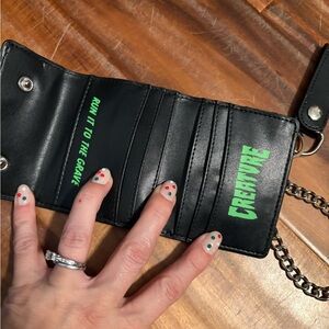 •	Creature Skateboard Chain Wallet – Spiderweb Black Gothic Punk